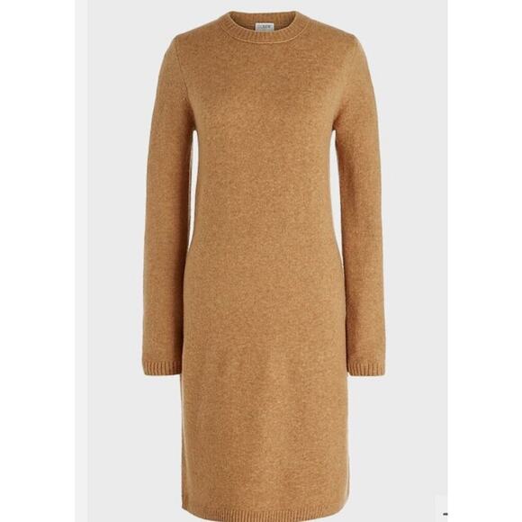 J. Crew Wool Knit Sweater Dress Long Sleeve Women’s Small Camel Midi Cozy Soft - Picture 1 of 8